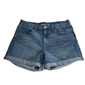 Old Navy Women's Size 4 Blue Denim Mid-rise Wow Rolled Hem Jean Shorts